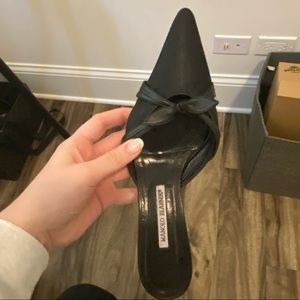 Black Manolo Blahnik Kitten Heels